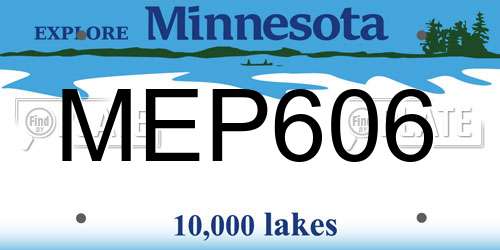 MEP606 Minnesota License Plate