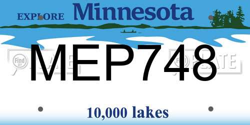MEP748 Minnesota License Plate