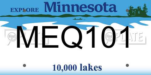 MEQ101 Minnesota License Plate