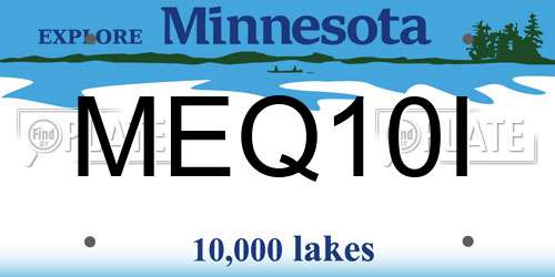 MEQ10I Minnesota License Plate