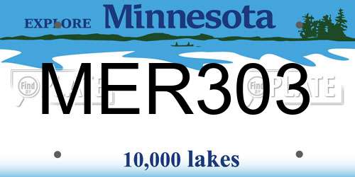 MER303 Minnesota License Plate