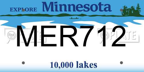 MER712 Minnesota License Plate