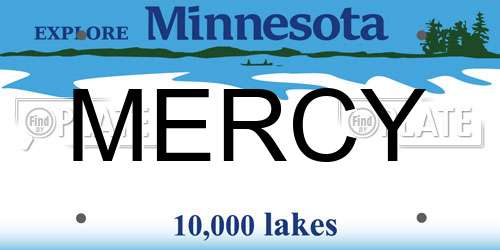 MERCY Minnesota License Plate