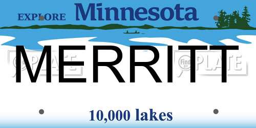 MERRITT Minnesota License Plate