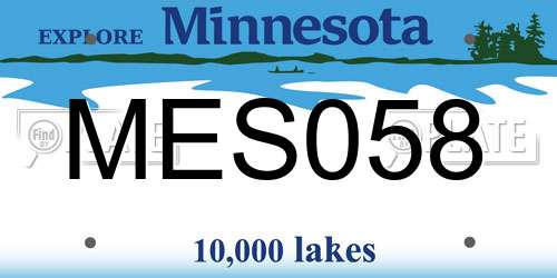 MES058 Minnesota License Plate