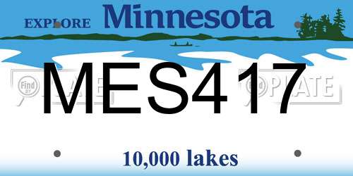 MES417 Minnesota License Plate