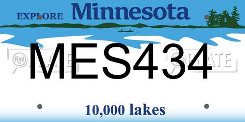 MES434 Minnesota License Plate