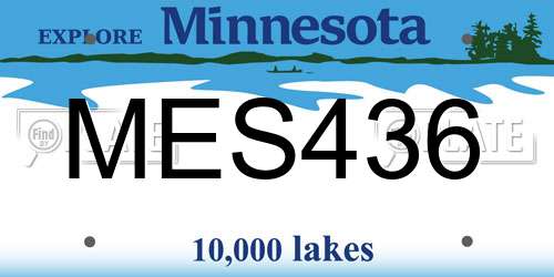MES436 Minnesota License Plate