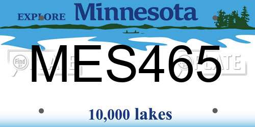 MES465 Minnesota License Plate