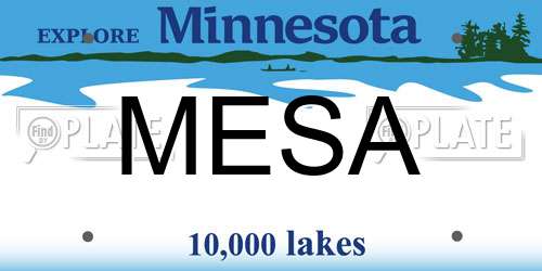 MESA Minnesota License Plate