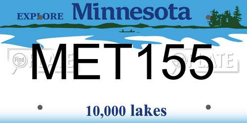 MET155 Minnesota License Plate