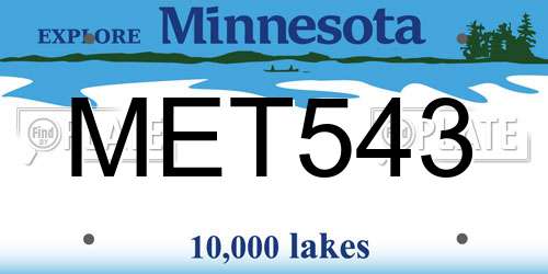 MET543 Minnesota License Plate