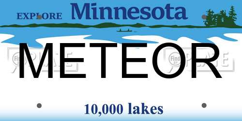 METEOR Minnesota License Plate