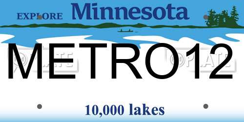 METRO12 Minnesota License Plate