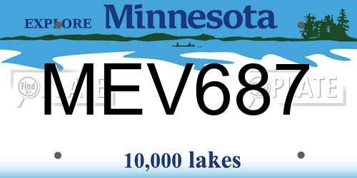 MEV687 Minnesota License Plate