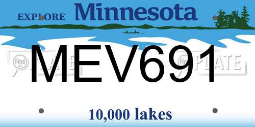 MEV691 Minnesota License Plate