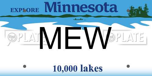 MEW Minnesota License Plate