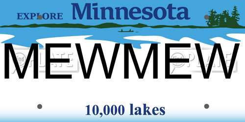 MEWMEW Minnesota License Plate