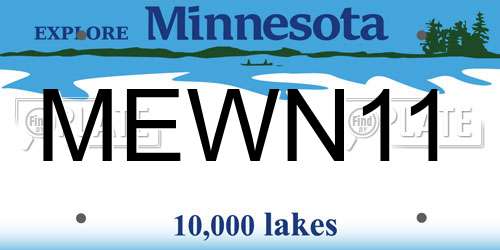 MEWN11 Minnesota License Plate