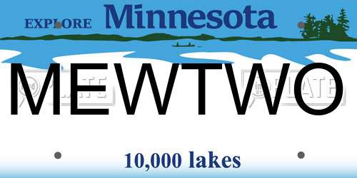 MEWTWO Minnesota License Plate