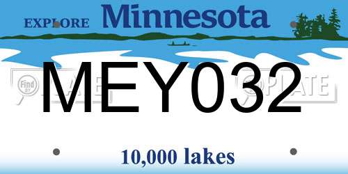 MEY032 Minnesota License Plate
