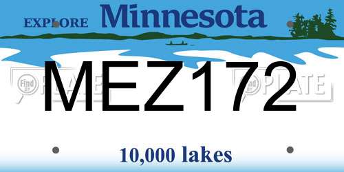 MEZ172 Minnesota License Plate