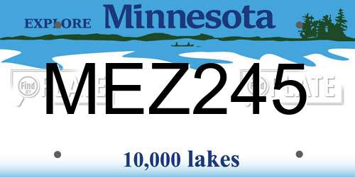 MEZ245 Minnesota License Plate