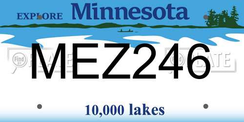 MEZ246 Minnesota License Plate