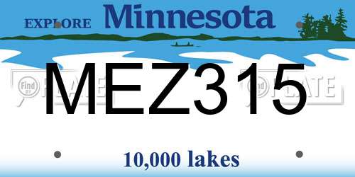 MEZ315 Minnesota License Plate