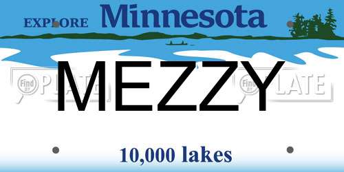 MEZZY Minnesota License Plate