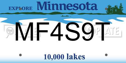 MF4S9T Minnesota License Plate
