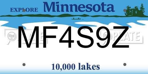 MF4S9Z Minnesota License Plate