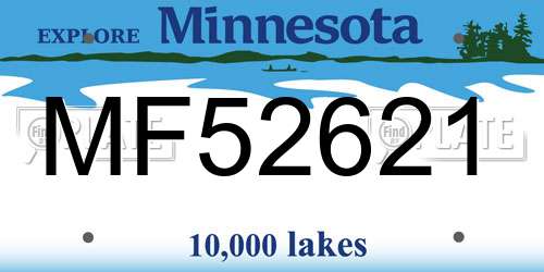 MF52621 Minnesota License Plate