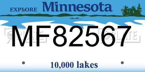 MF82567 Minnesota License Plate