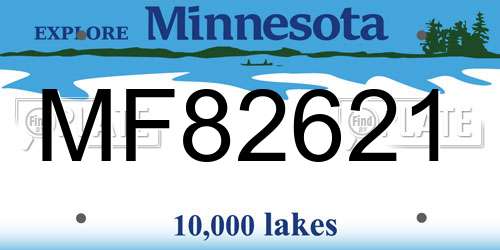MF82621 Minnesota License Plate