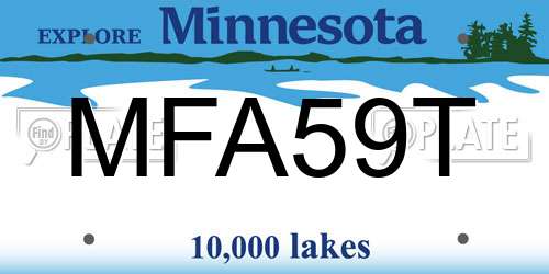 MFA59T Minnesota License Plate