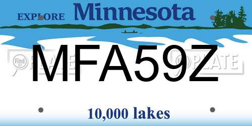 MFA59Z Minnesota License Plate