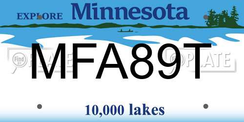 MFA89T Minnesota License Plate