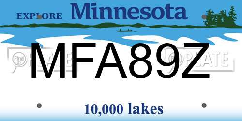 MFA89Z Minnesota License Plate