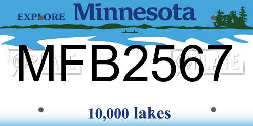 MFB2567 Minnesota License Plate