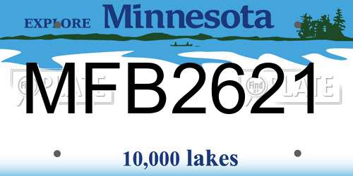 MFB2621 Minnesota License Plate