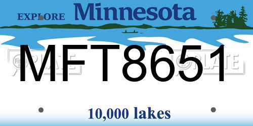 MFT8651 Minnesota License Plate