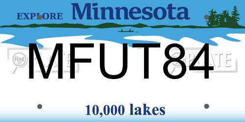 MFUT84 Minnesota License Plate