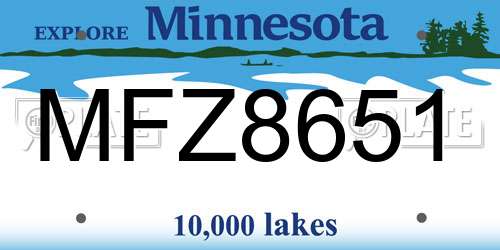 MFZ8651 Minnesota License Plate