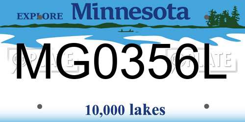 MG0356L Minnesota License Plate