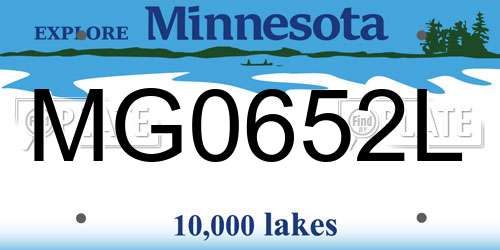 MG0652L Minnesota License Plate