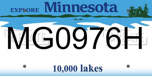 MG0976H Minnesota License Plate