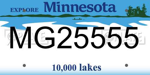MG25555 Minnesota License Plate