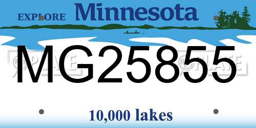 MG25855 Minnesota License Plate