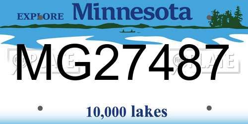 MG27487 Minnesota License Plate